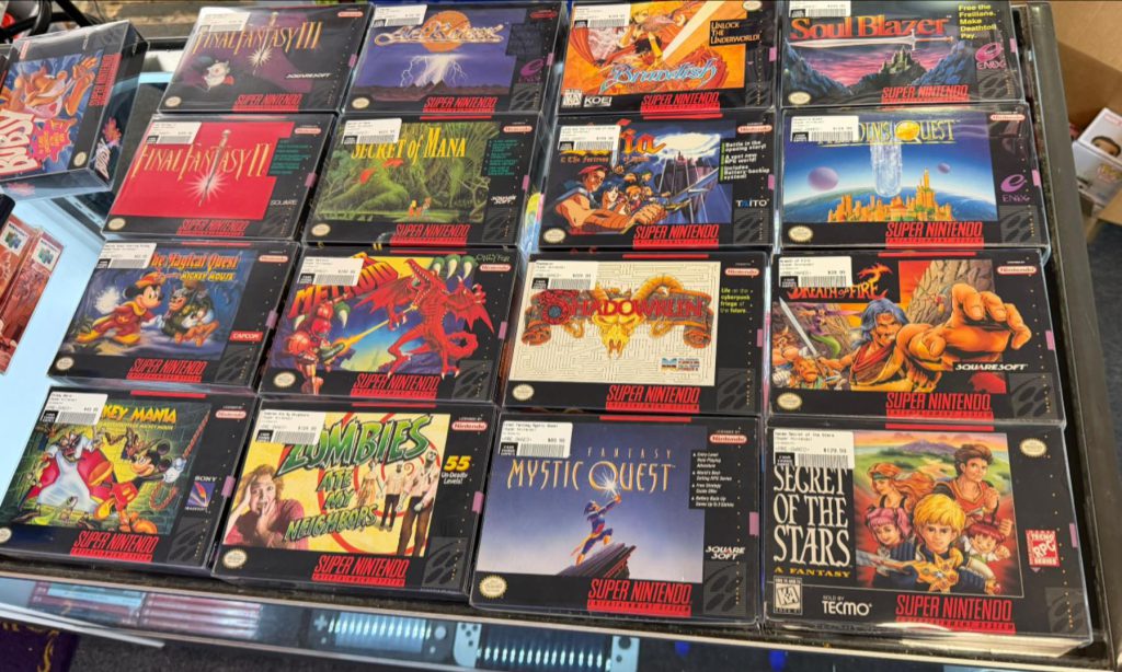 SNES game collection at Fair Trade Games